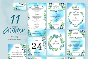 Winter. Wedding Invitation Package