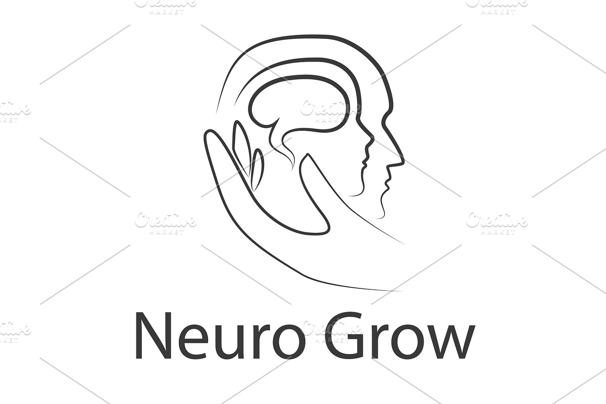 Neuro logo for growth of brain, a Person Illustration by LogosDen