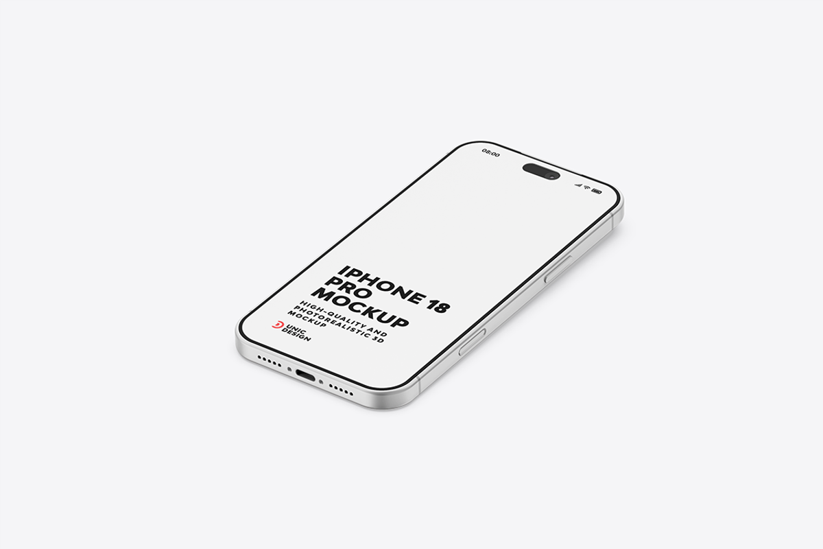 iPhone 18 Pro Mockup, an iPhone Mockup by UnicDesign (Photo 6 of 13)