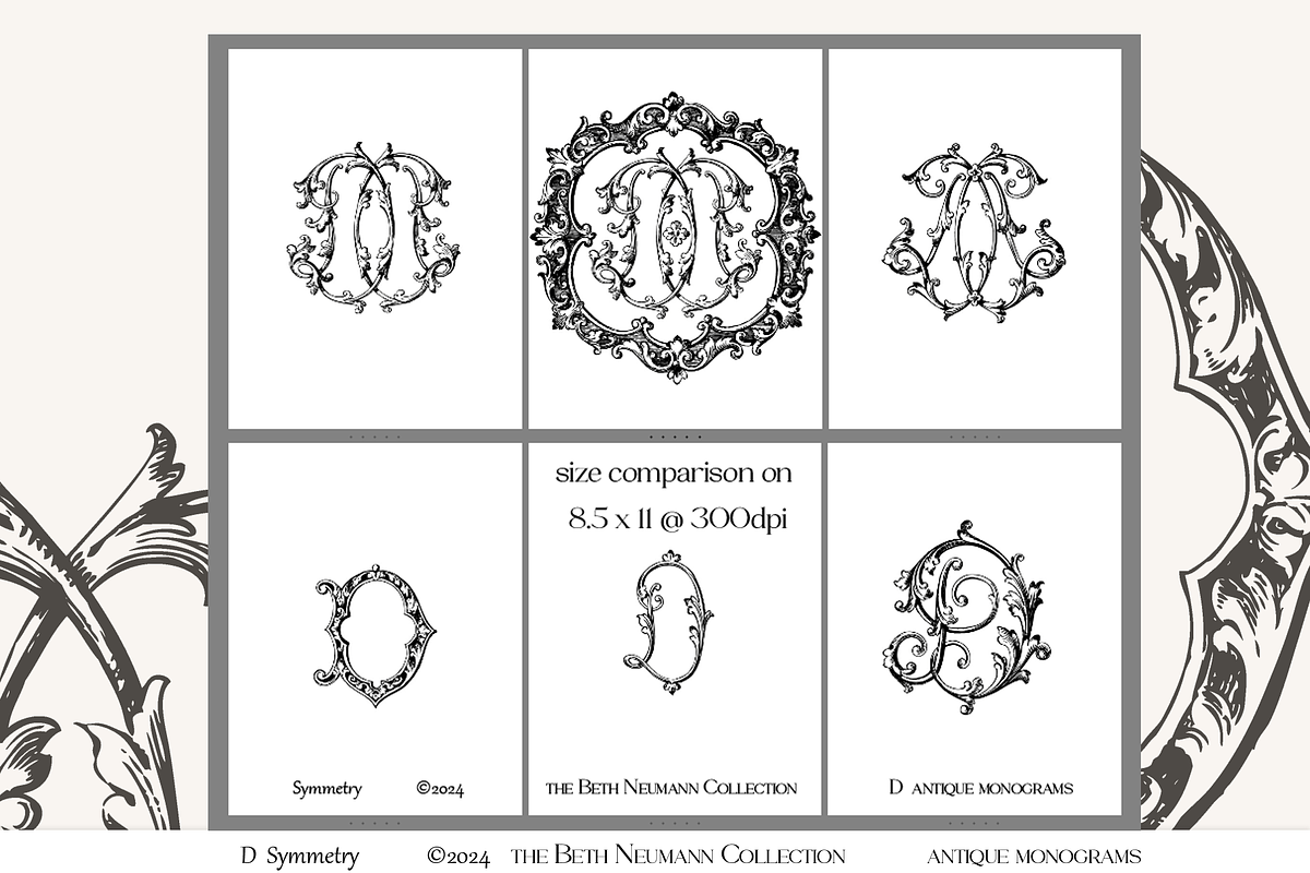 Antique Vintage Monogram Initial D, an Object Graphic by Antique Monograms (Photo 2 of 4)