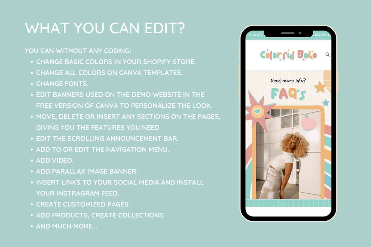 Modern Boho Shopify Theme, a Shopify Template by SunshineStudioBoutique (Photo 3 of 10)