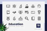 Education Outline Icons, an Outline Icon by Zeer Graphic (Thumbnail 2 of 2)