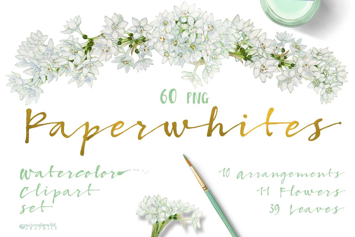 BUNDLE WHITE FLOWERS-85%, an Illustration by watercolorwild.graphics (Photo 11 of 12)