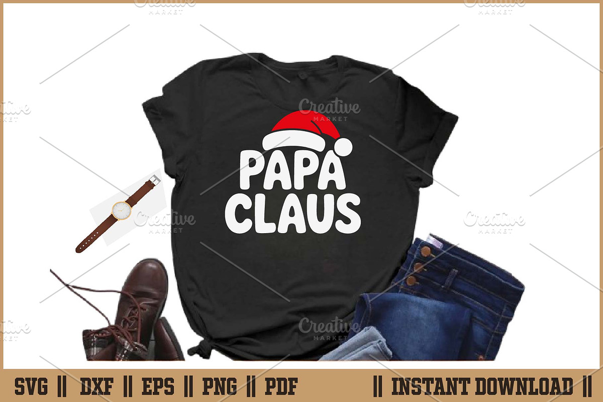 Papa Claus Christmas Grandpa SVG, a Seasonal Illustration by Handy Arts Studio (Photo 2 of 3)