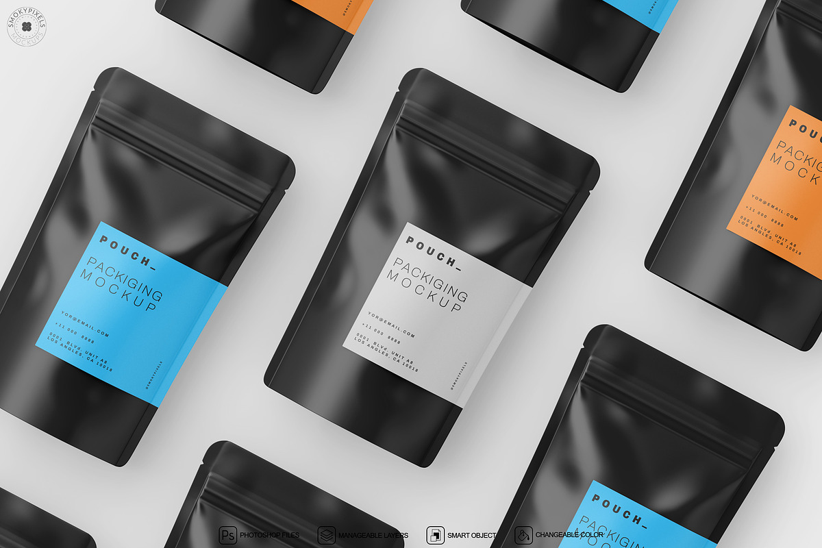 Stand-Up Pouch Packaging Mockup, a Packaging Mockup by SmokyPixels (Photo 4 of 5)