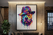Colorful Pitbull Fedora Art, a Shirt Mockup by Vector Stall (Thumbnail 10 of 15)