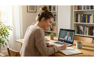 Studying at Home With a Laptop, a School & Education Photo by CREATIVEDEF