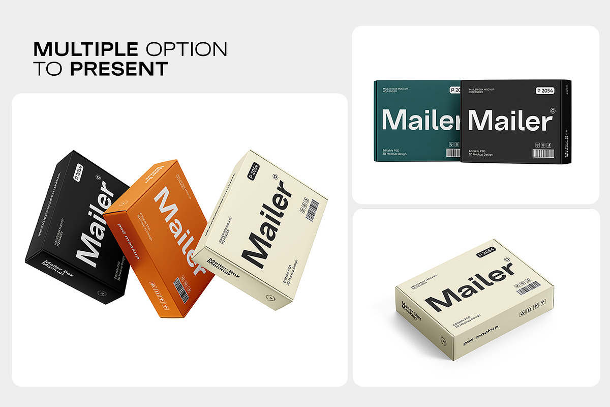 Cardboard Shipping Mailer Box Mockup, a Packaging Mockup by Ram Studio LLC (Photo 3 of 14)