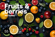 Fruits and berries. Patterns, a Food Illustration by Handmadefont (Thumbnail 1 of 12)