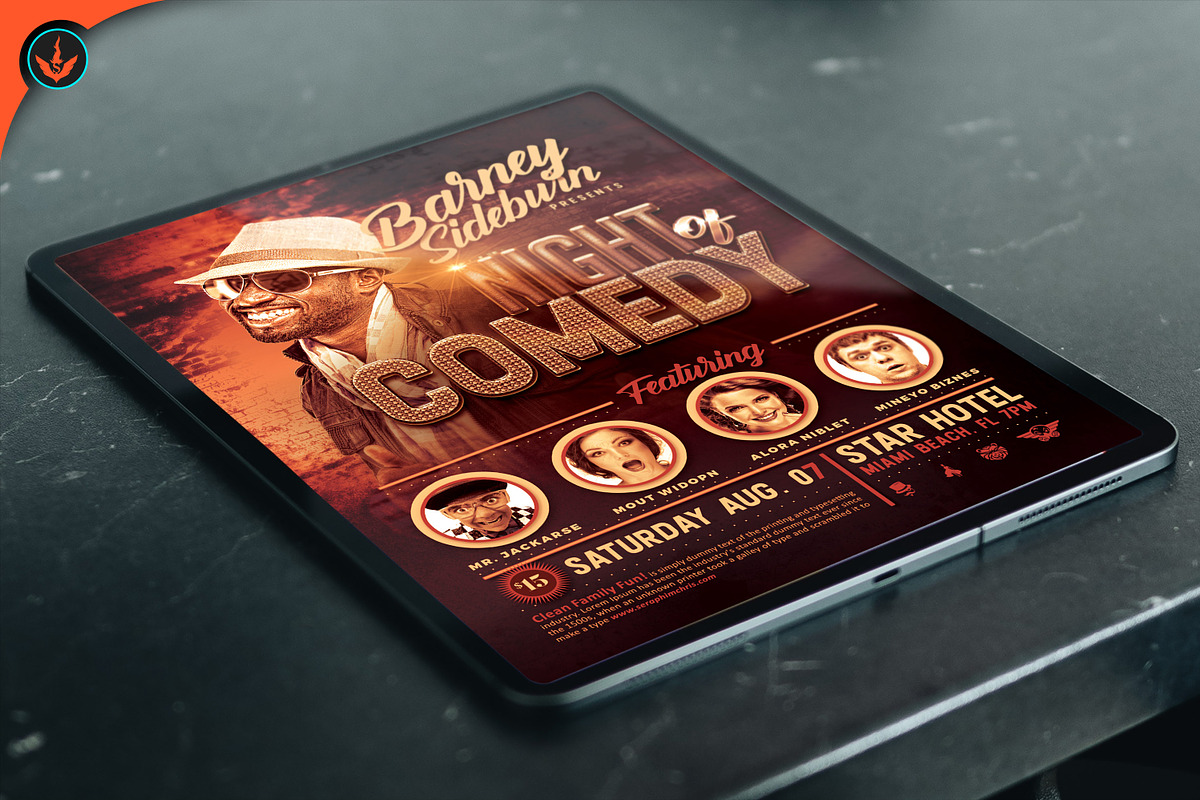 Night of Comedy Flyer, a Flyer Template by SeraphimChris (Photo 2 of 4)