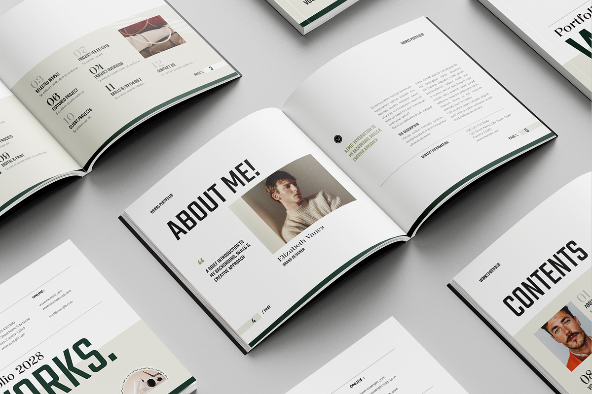 Works | Square Portfolio Template, a Brochure Template by Spark_Creative (Photo 2 of 15)