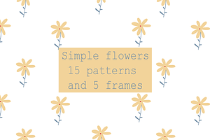 Simple Flowers Patterns And Frames