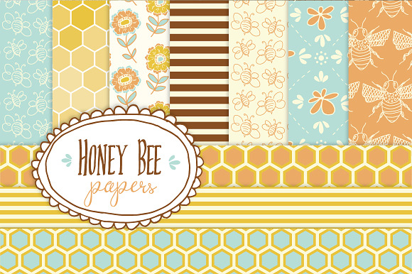 Honey Bee - Seamless Pattern Papers preview 6