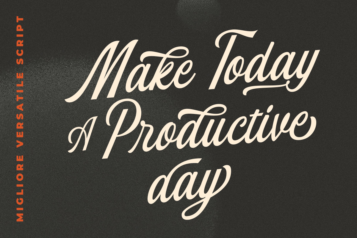 Migliore - Versatile Script Font, a Script Font by Letterhend Studio (Photo 7 of 9)