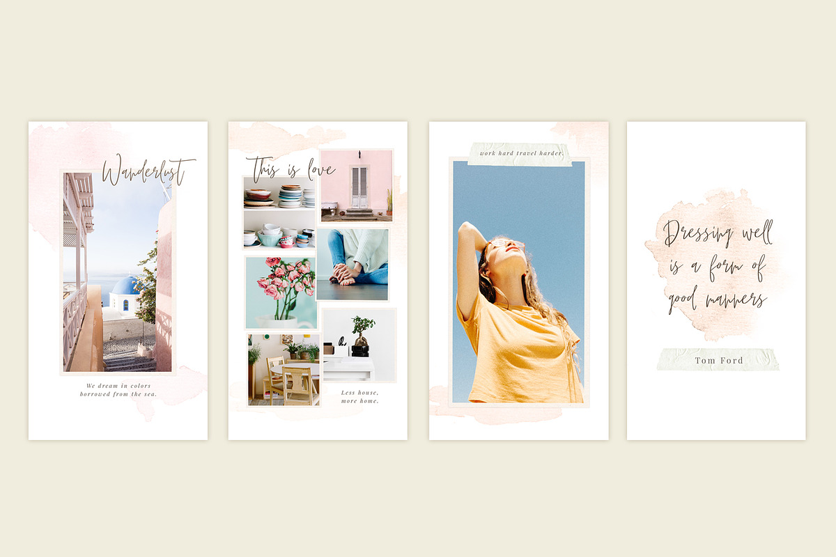 Vintage Watercolor Instagram Story, a Social Media Template by Spinsugar Graphics (Photo 3 of 8)