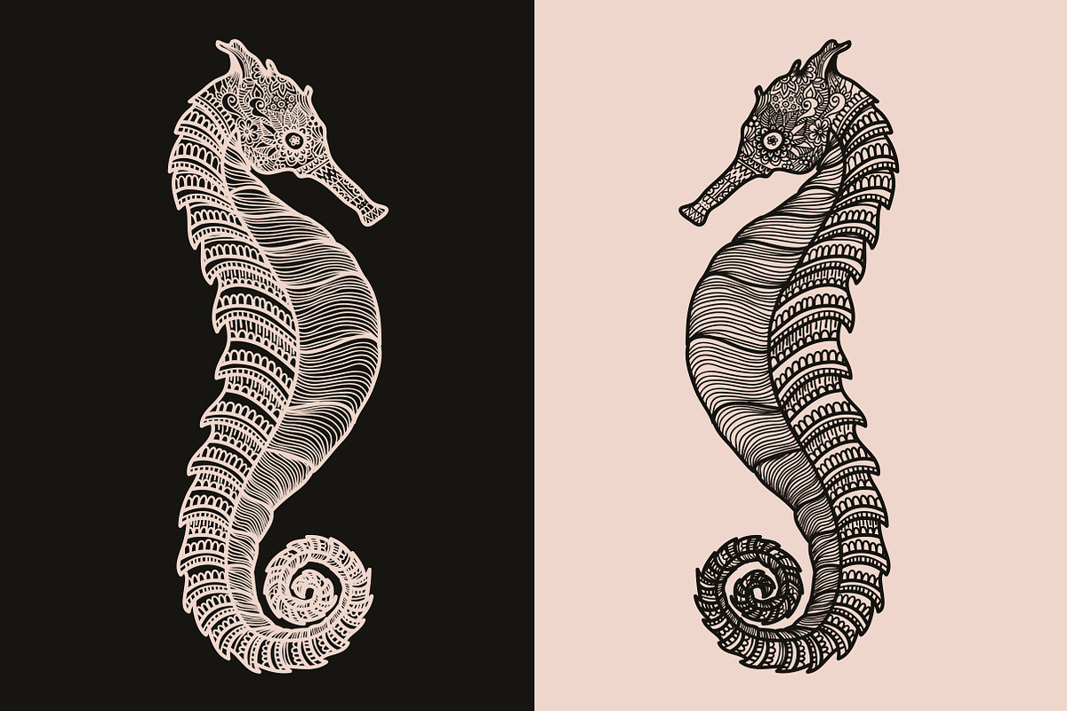 Animals in zentangle doodle style, an Illustration by Tierre3012 (Photo 10 of 23)
