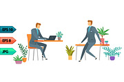 Vector business character poses set, an Object Graphic by julia_musdotter (Thumbnail 11 of 15)