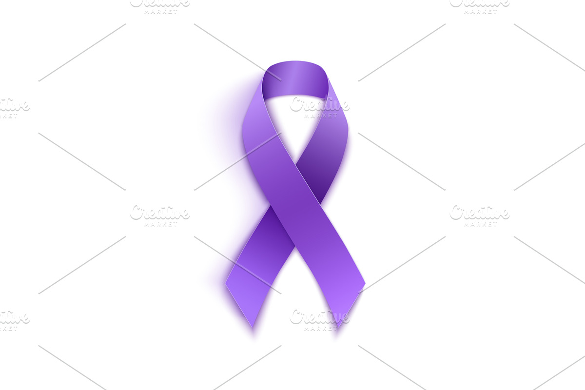 World cancer day purple ribbon, an Object Graphic by Aleksandrs