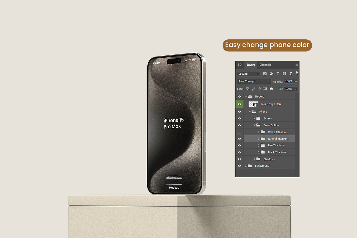 iPhone 15 Pro Max Mockup, an iPhone Mockup by Graphicbars (Photo 9 of 20)