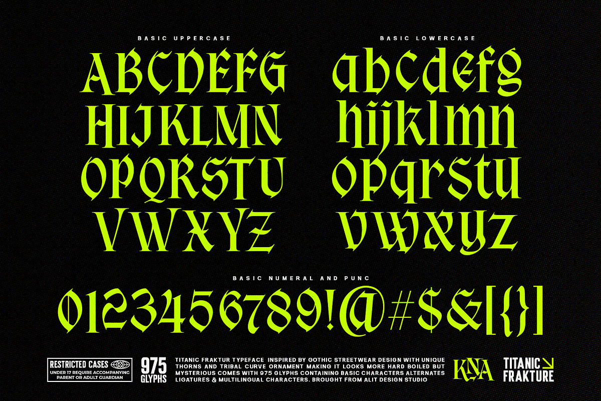 Titanic Fraktur Typeface, a Blackletter Font by alit design (Photo 6 of 20)