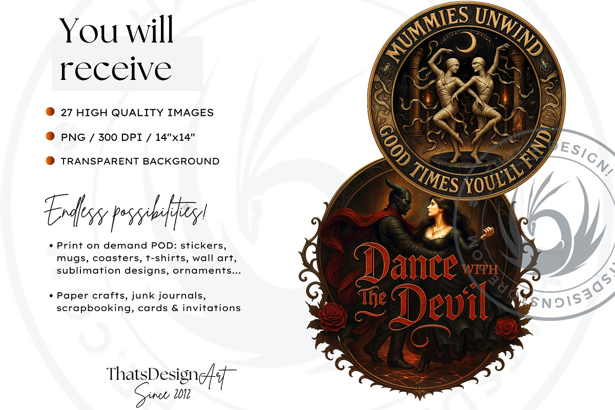 Halloween slogans Clipart V2, a Seasonal Illustration by ThatsDesignArt (Photo 2 of 10)