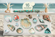 Garland of Shells Watercolor Clipart, an Illustration by NATASHA CHU (Thumbnail 2 of 12)