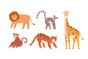 Cute wild animals set, an Animal Illustration by Good Studio