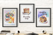 Watercolor Breakfast Clipart Set, a Food Illustration by CreativeClick (Thumbnail 4 of 4)