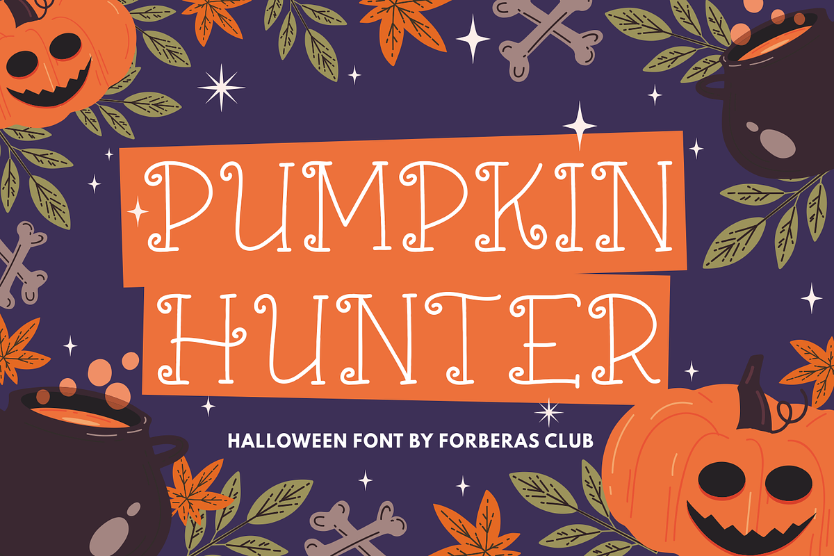 Pumpkin Hunter A Halloween Party, a Serif Font by Forberas Club (Photo 1 of 8)