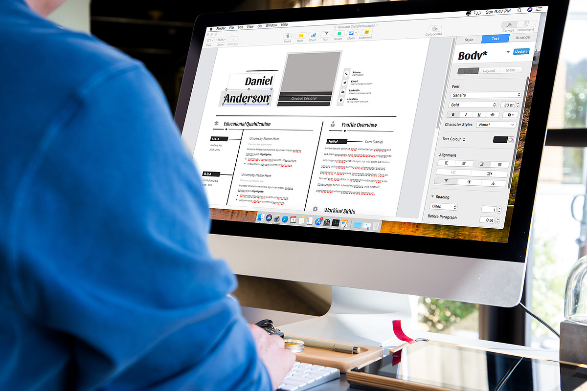 Resume Cv Template Word Apple Pages, a Resume Template by Tbunny (Photo 6 of 6)