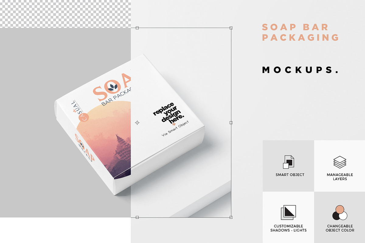 Square Soap Box Mockups, a Packaging Mockup by GfxFoundry (Photo 7 of 7)