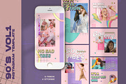 90's Vol1 Instagram | CANVA & PSD, a Social Media Template by Azruca (Thumbnail 1 of 9)