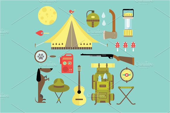 Vector Camping Set