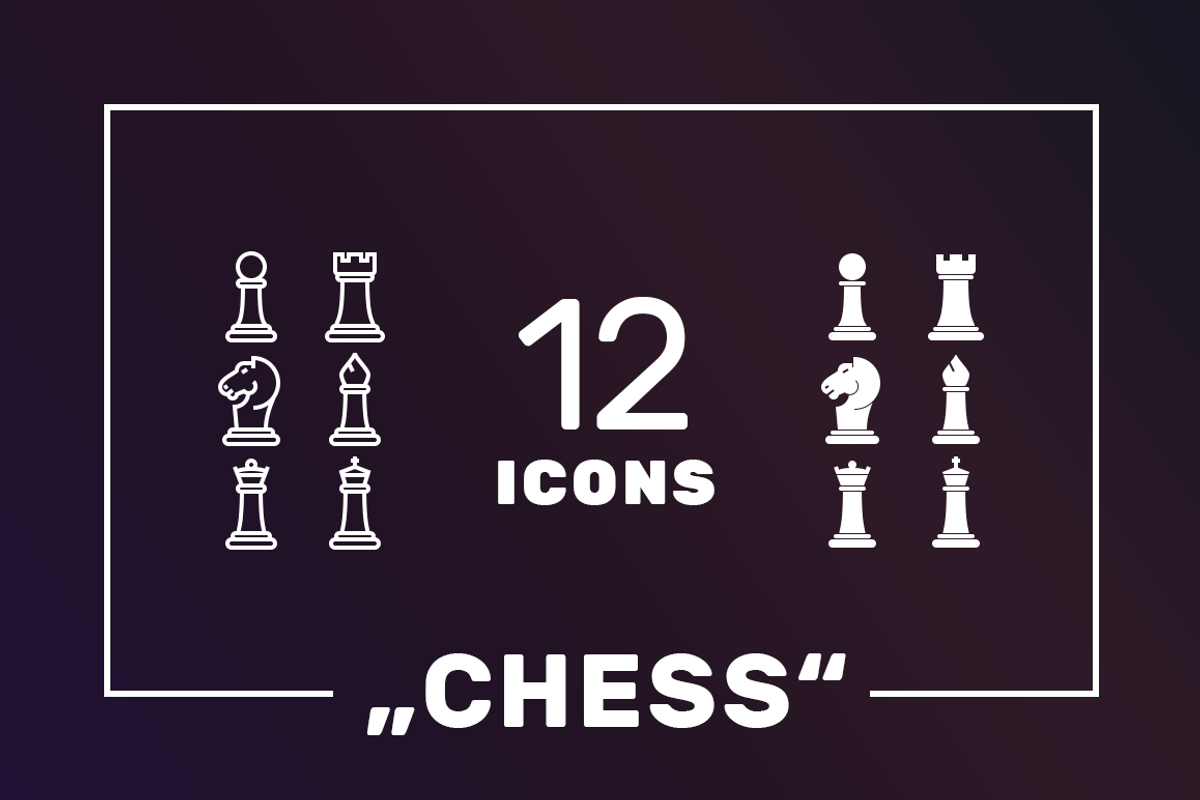 Chess icon set, an Outline Icon by colomolo