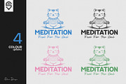 Cute Meditating Cat T-shirt Design, a Graphic by shaondesigns (Thumbnail 2 of 6)