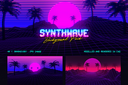 Synthwave Retrowave Background Pack, a Templates & Theme by dennybusyet (Thumbnail 14 of 14)