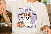 Cute Ghost with Bow Halloween Art, a Seasonal Illustration by Creative Art (Thumbnail 2 of 3)