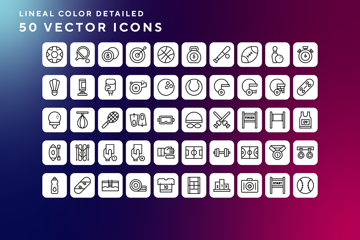 Sport icons, an Outline Icon by Wencory (Photo 1 of 2)