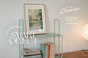 DIN A Frame on Retro Shelf Mockup, an Advertising Mockup by WasMockups (Thumbnail 2 of 6)