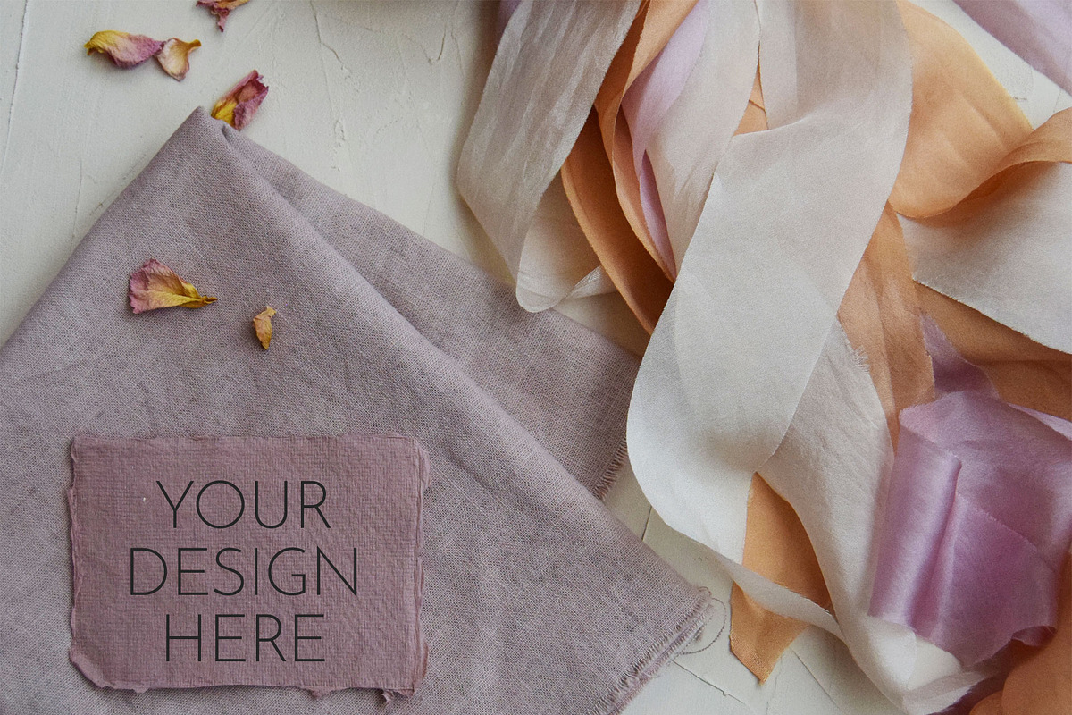 Handmade Paper Mockup | Silk Ribbons, a Print Template by Fine Art Design Studio (Photo 3 of 3)