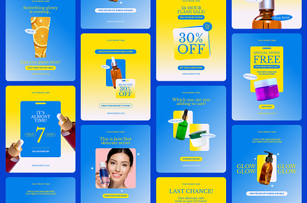 Skincare Sale Instagram Templates, a Social Media Template by Supanium Studio