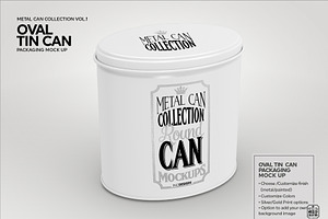 Oval Tin Can Packaging Mockup