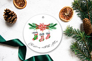Watercolor Christmas Stocking Set, a Seasonal Illustration by SvetaArtStore (Thumbnail 4 of 10)