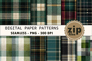 Emerald Green Tartan Plaid Pattern, a Texture Graphic by CitraGraphics (Thumbnail 1 of 8)