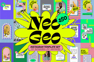 Neo Geo Instagram Template Kit, a Social Media Template by angelainthefields
