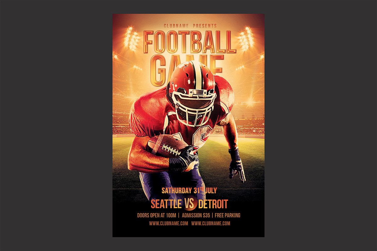 Football Flyer, a Flyer Template by DSGraphicDesign (Photo 2 of 2)