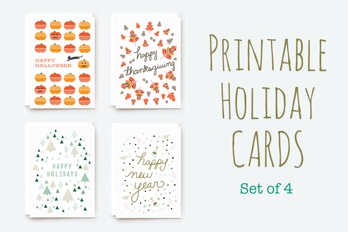 Printable Winter Holiday Cards, a Card Template by MoLa (Photo 1 of 5)