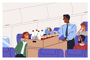 People travel by air in plane set, a Transportation Illustration by Good Studio (Thumbnail 13 of 16)