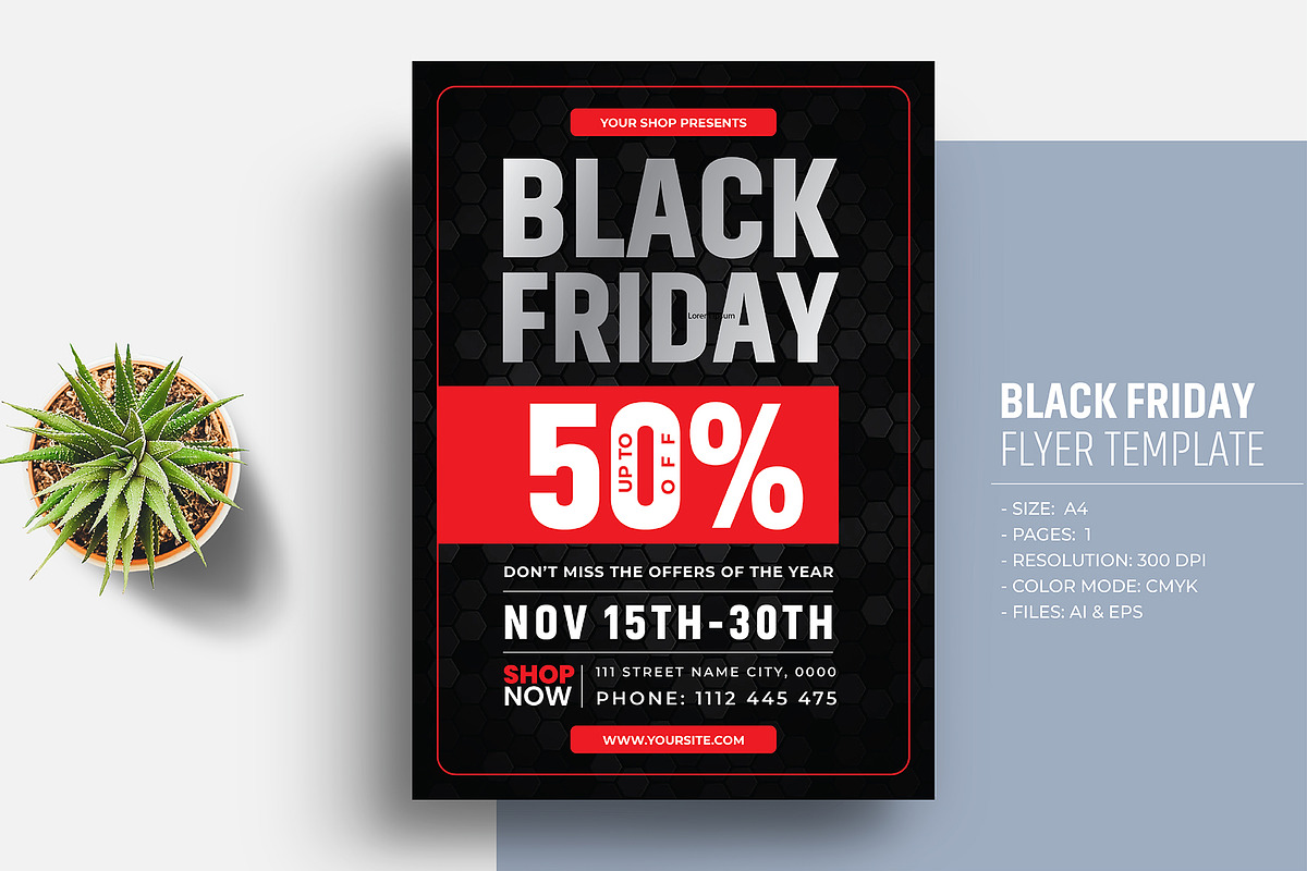 Black Friday Offer Flyer Template, a Flyer Template by Sharifull11 (Photo 1 of 3)