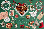 Vintage Christmas Collage Pack, an Object Graphic by Designwork (Thumbnail 1 of 9)